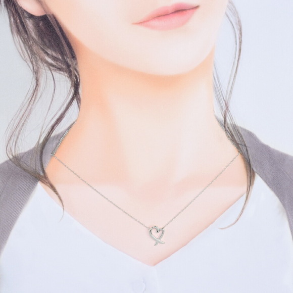 Tiffany Paloma Picasso Loving Heart Pendant Necklace Silver - Picture 5 of 5